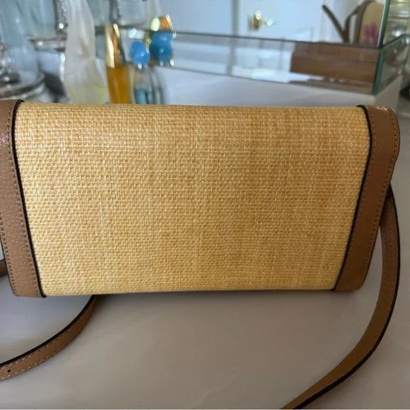 Anne Klein Embroidered Straw Crossbody Bag - Picture 3 of 9